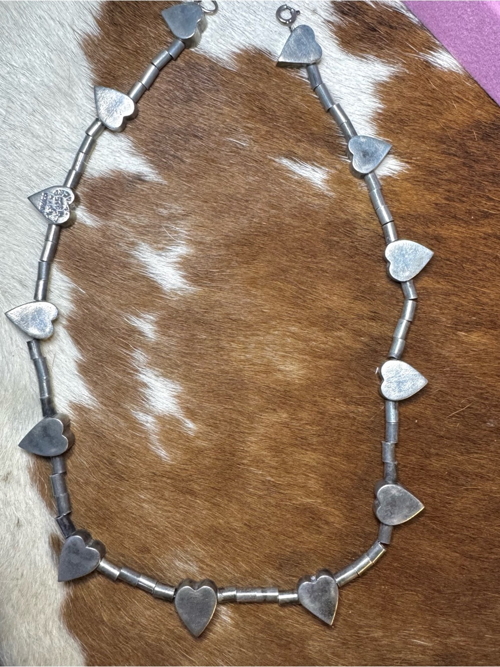 Rare Native Sterling Heart Choker